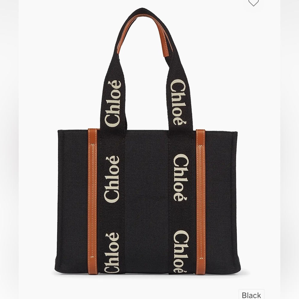 Chloé Medium Woody Linen Canvas Tote